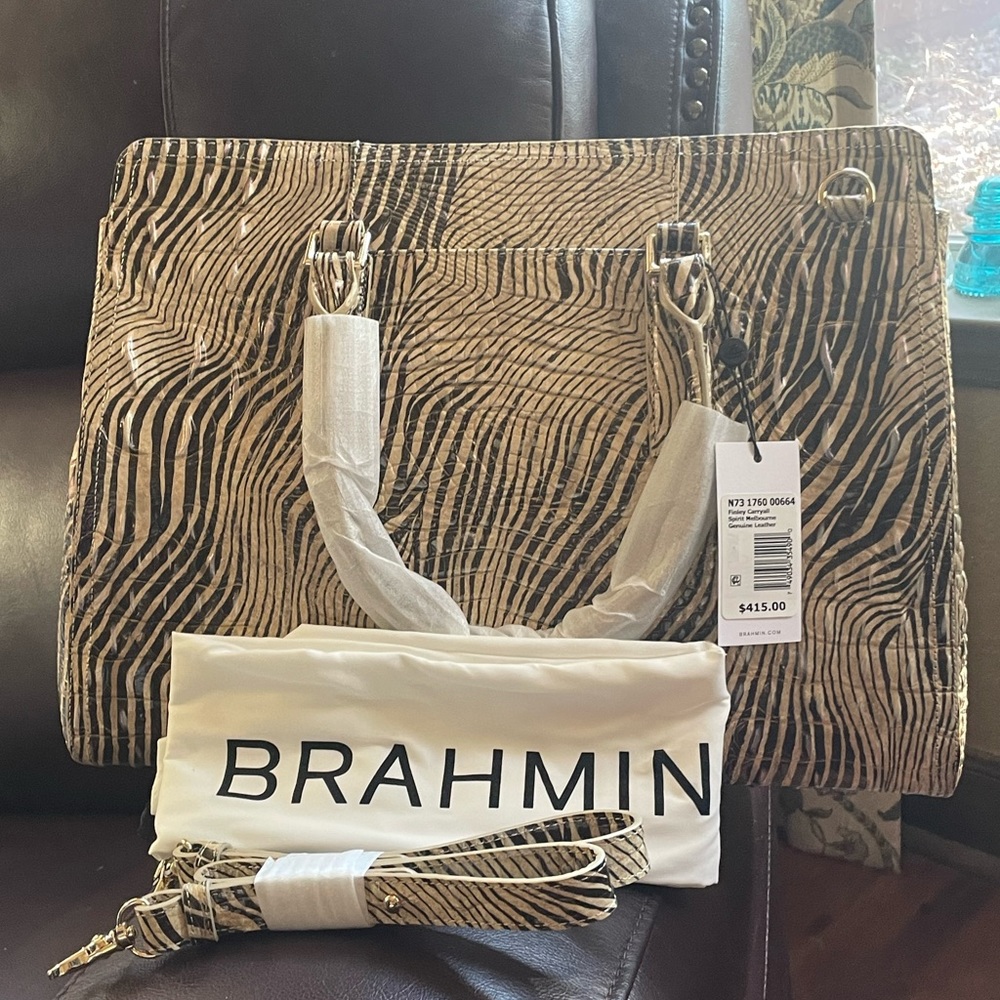 NWT Brahmin Finley Carryall Satchel with Strap